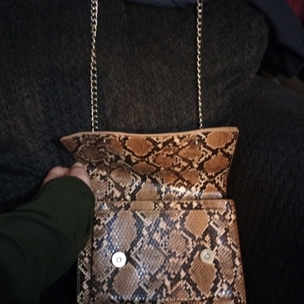 Baby Phat Brown Snake Pattern Crossbody Bag